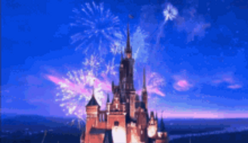 Disney Castle With Fireworks