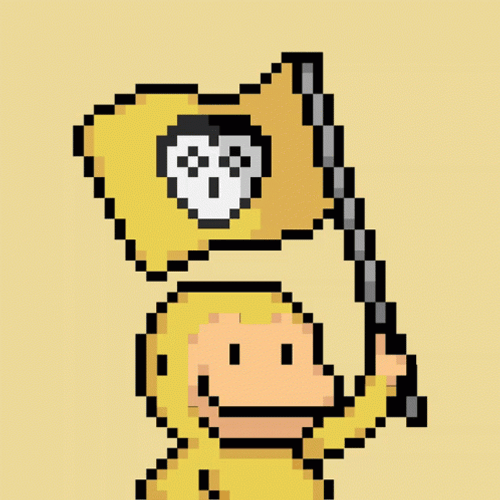 Pixel Art Flag Monkey