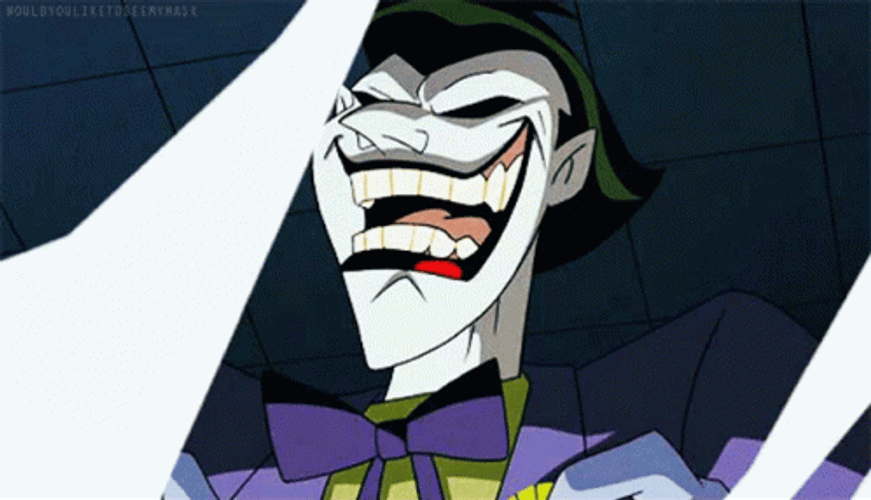 Cartoon Joker Laughing Hysterically