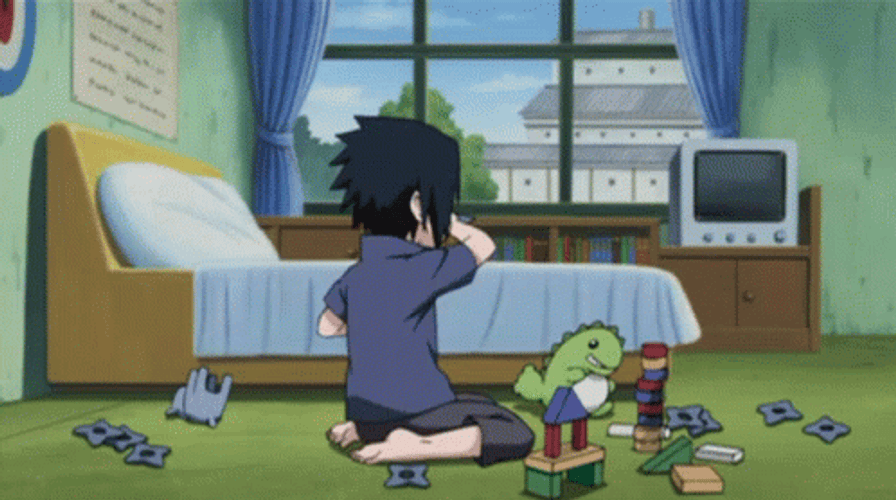 Sasuke Playing With Toys