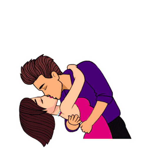 Romantic Kiss Hug Couple Sticker