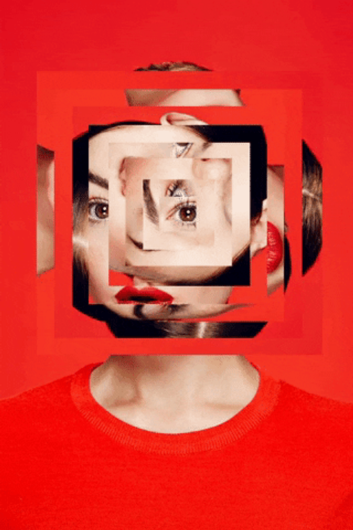 Collage Surreal Red Girl