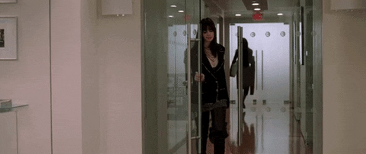 Anne Hathaway Pushing The Door