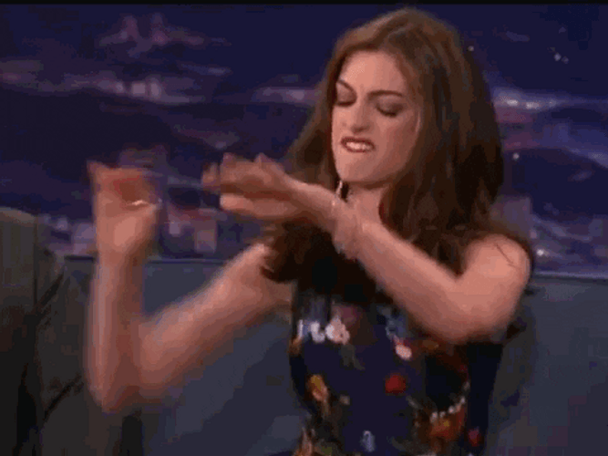 Anne Hathaway Moving Her Hand