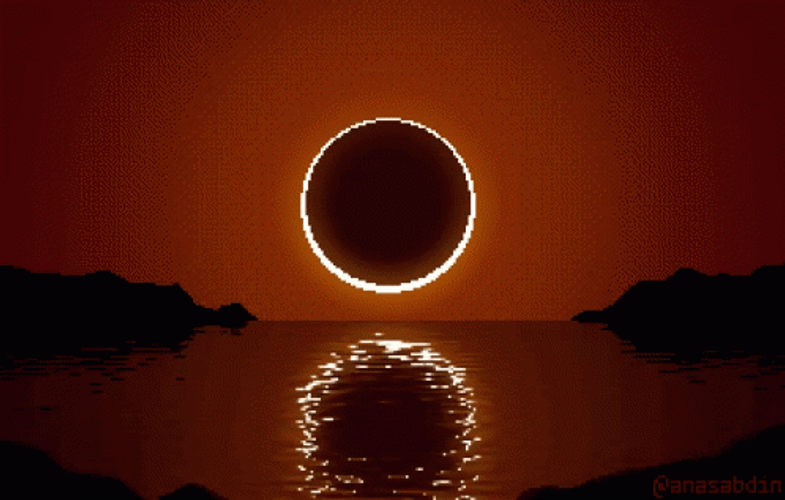Pixel Art Solar Eclipse