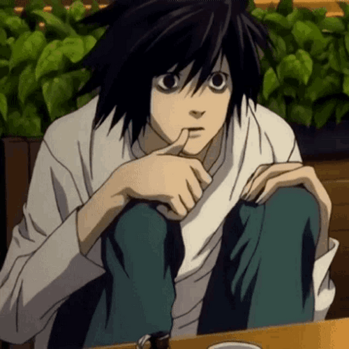 Anime Death Note Thinking Detective L