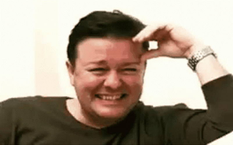 Ricky Gervais Laughing Hysterically