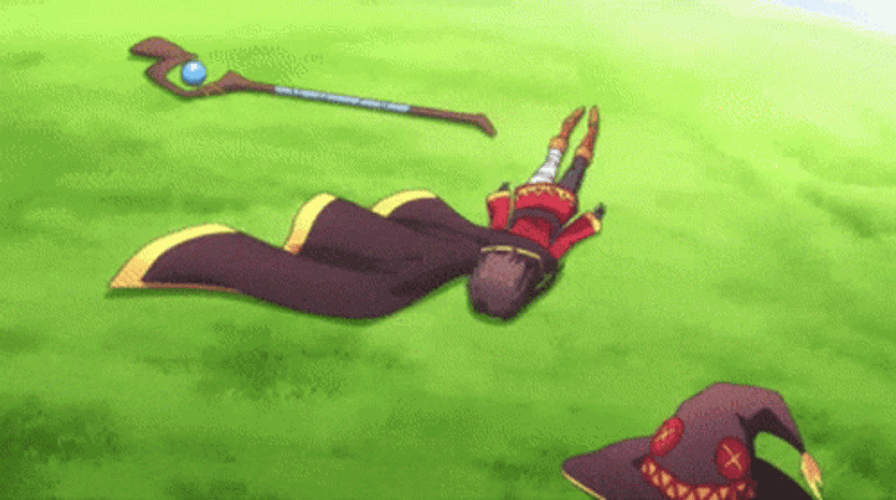 Megumin Sliding On Grass