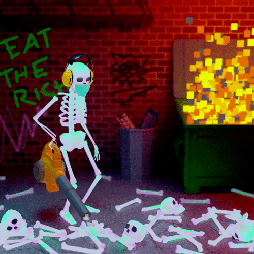 Skeleton Dumpster Fire Graphics