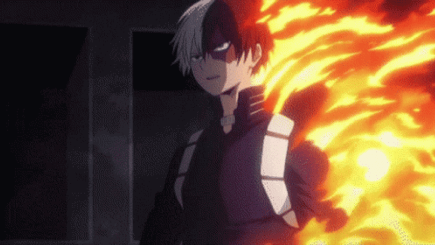 Todoroki Shoto Blazing With Fire