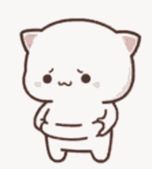 Peach Cute Cat Crying Fat Tummy