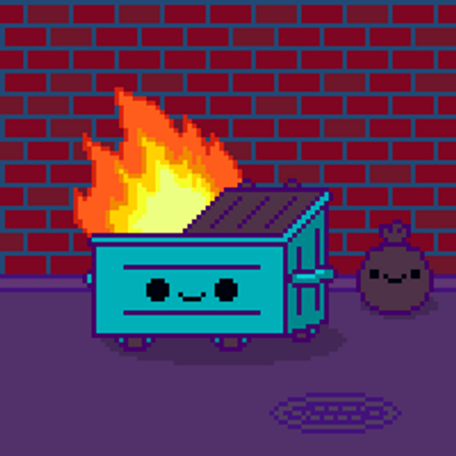 Dumpster Fire Pixel Art