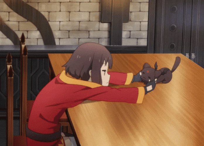 Megumin Playing With Cat