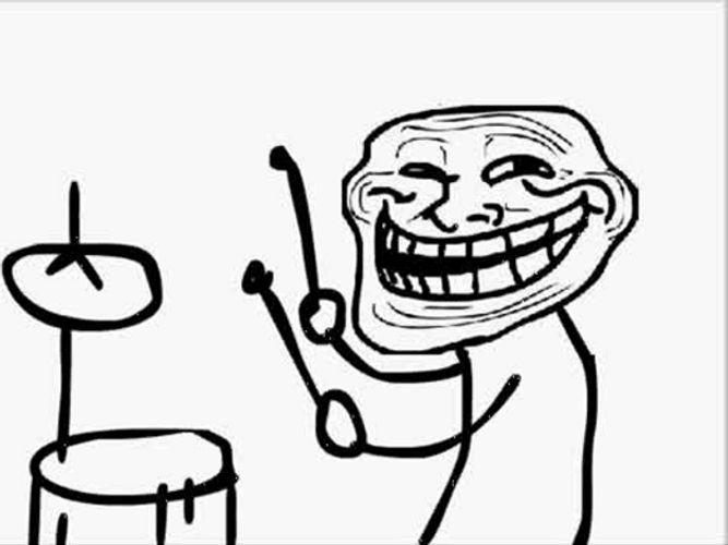 Troll Face Beating Drum