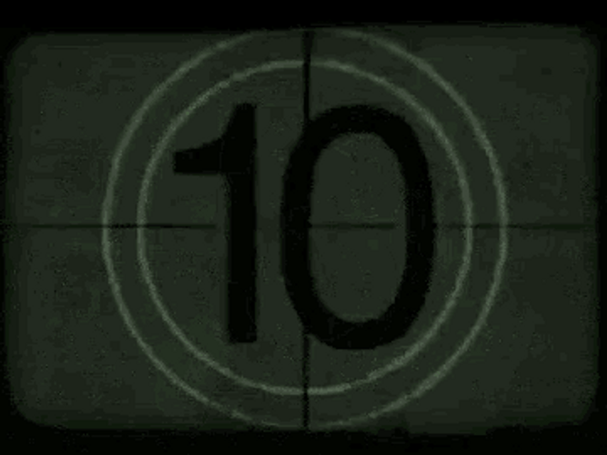 Old Clock Ten Seconds Countdown
