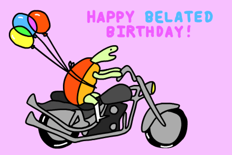 Happy Belated Birthday Turtle Motorcycle