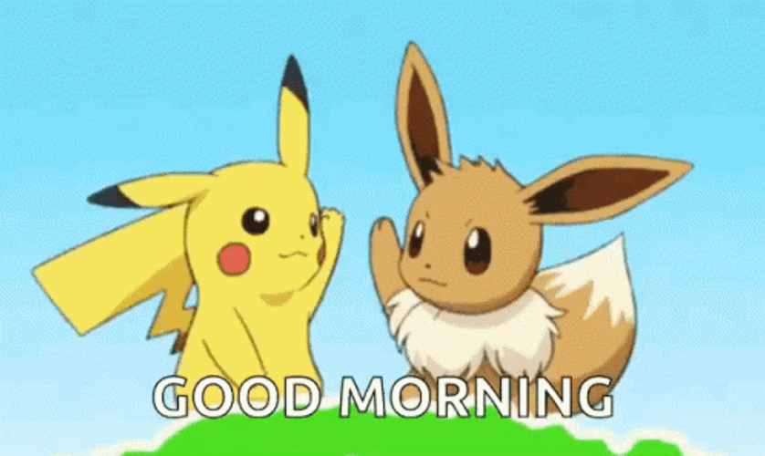 Pokemon Pikachu And Eevee Good Morning