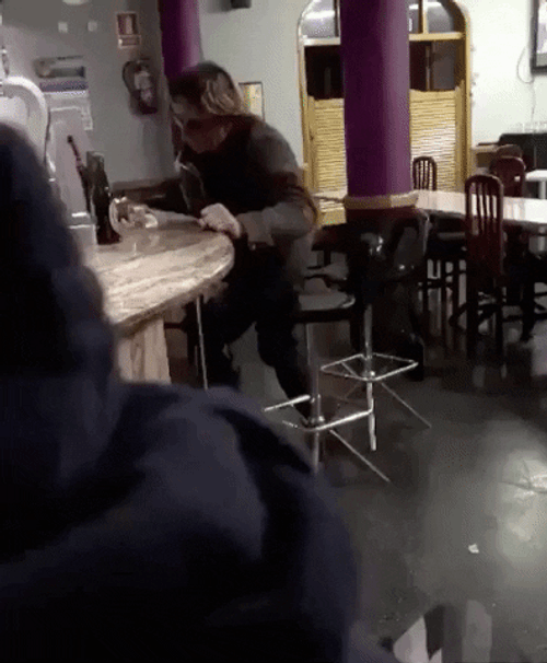 Drunk Guy Fall From Bar