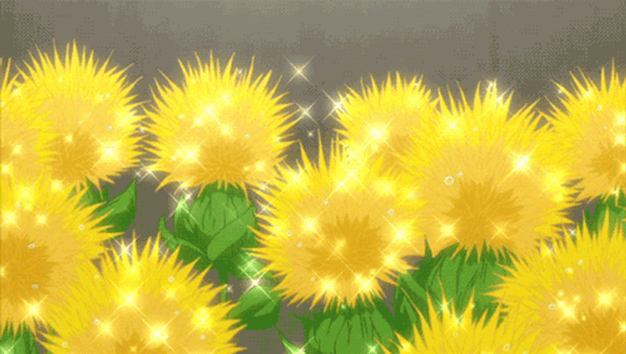 Anime Yellow Dandelion Flowers