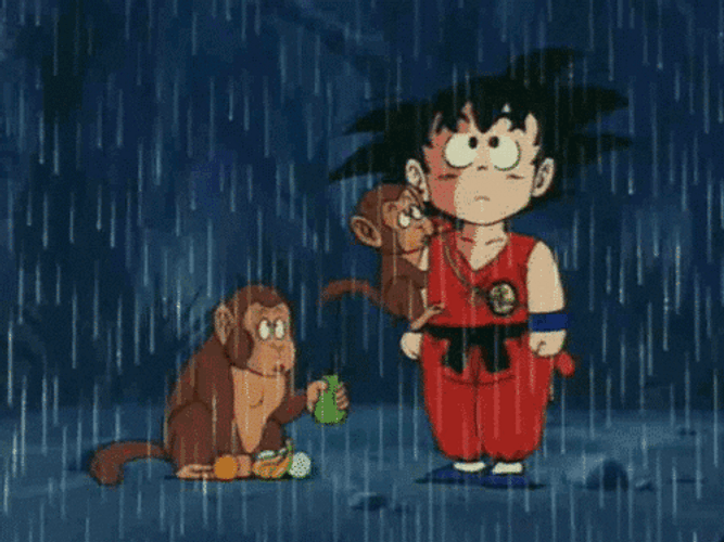 Goku Two Monkeys In The Rain