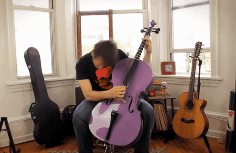 Guy Playing Cello Headbanging