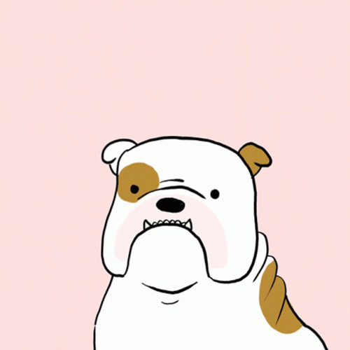 Cute Animated Yawning Bulldog