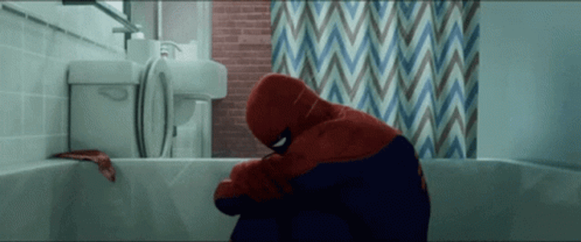 Spiderman Crying In The Bathroom