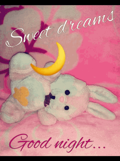 Good Night Sweet Dreams Pink Bunny
