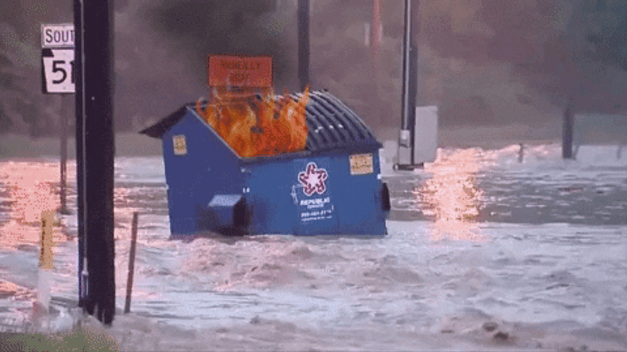 Dumpster Fire In The Flood