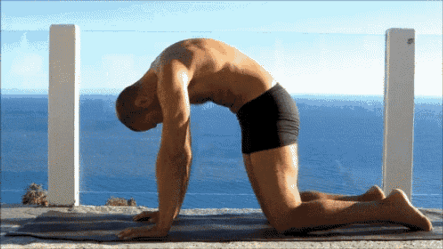 Yoga Man Beach View