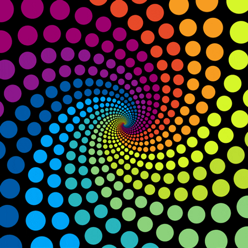 Color Polka Dots Spiral