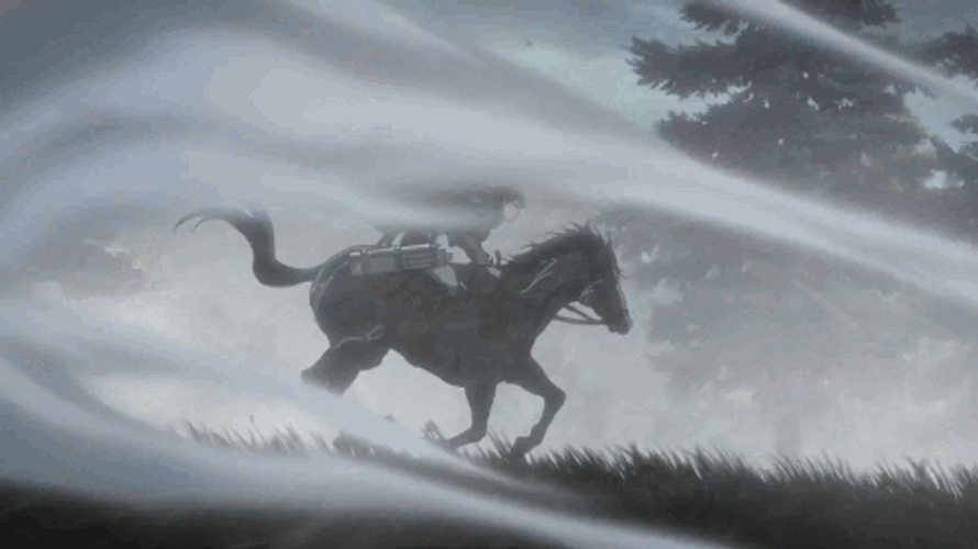 Attack On Titan Levi Riding Horse