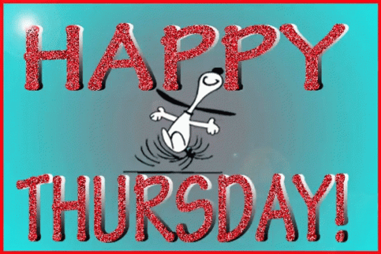 Glittered Happy Thursday And Snoopy