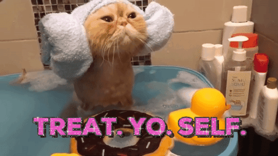 Treat Yo Self Cute Cat Bath